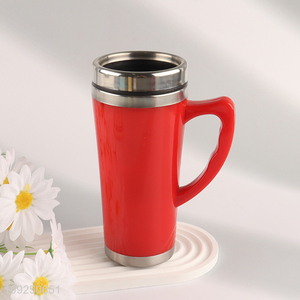 Factory Price Customized Logo Single Wall Stainless Steel Travel Mug with Handle