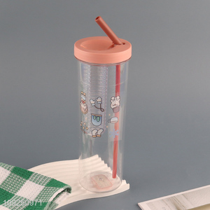 Good Quality Plastic Fruit Infuser Water Bottle Tea Infuer Water Bottle with Straw