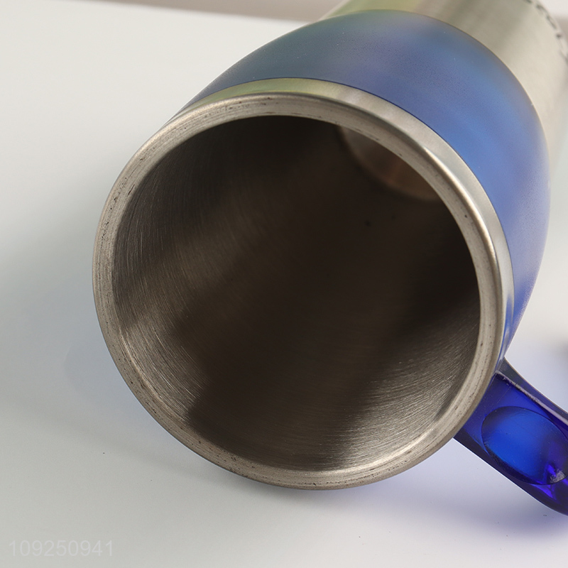 Factory Supply Stainless Steel Insulated Travel Mug with Colroful Plastic Handle