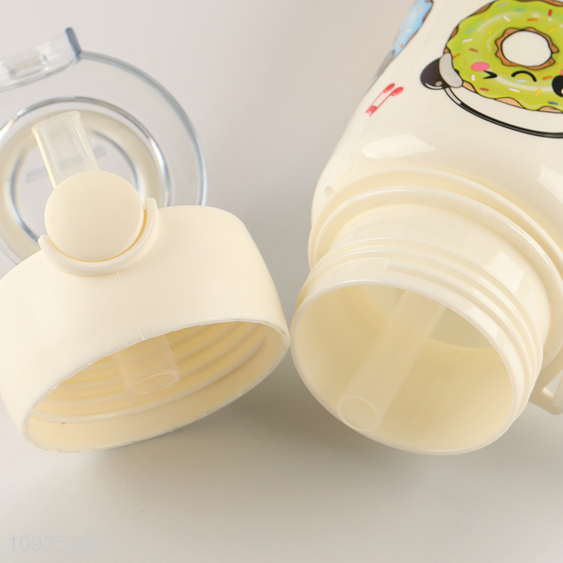 Factory Price Donut Water Bottle Large Capacity Plastic Water Bottle with Straw
