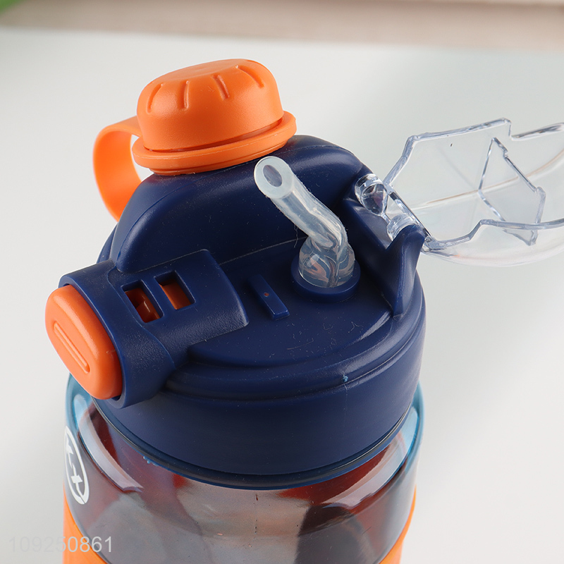 China Wholesale Portable Large Capacity Plastic Water Bottle with Straw & Rope Handle