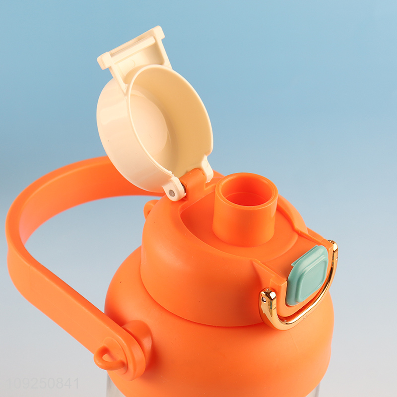 China Imports Portable Plastic Water Bottle Custom Water Bottle with Handle & Straw