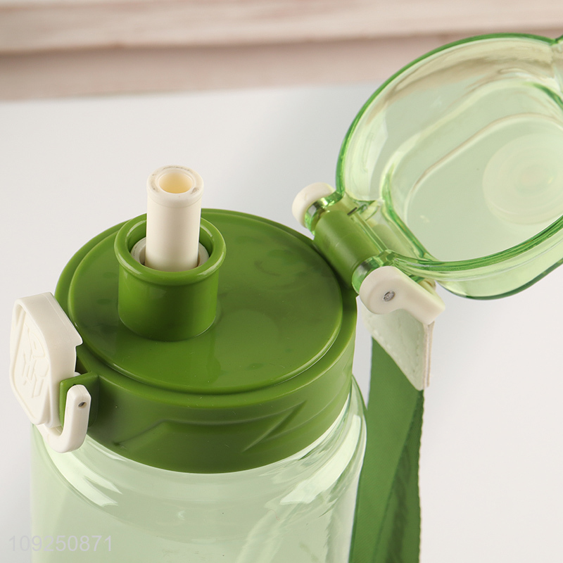 New Arrival Portable Summer Plastic Water Bottle with Straw for Women & Girls