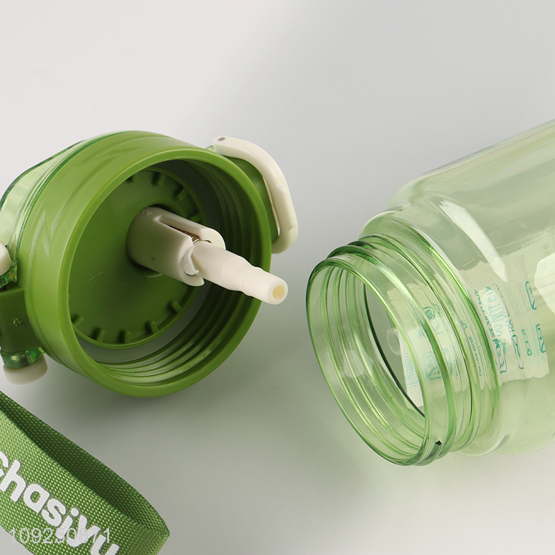 New Arrival Portable Summer Plastic Water Bottle with Straw for Women & Girls