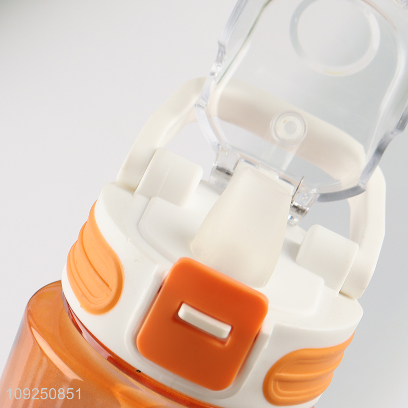 Factory Supply Plastic Water Bottle Plastic Sports Water Bottle with Handle & Straw