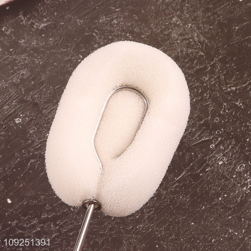 Top quality home kitchen sponge cup brush bottle brush with metal handle