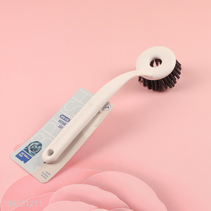 Latest products round home kitchen pot brush dish cleaning brush with long handle