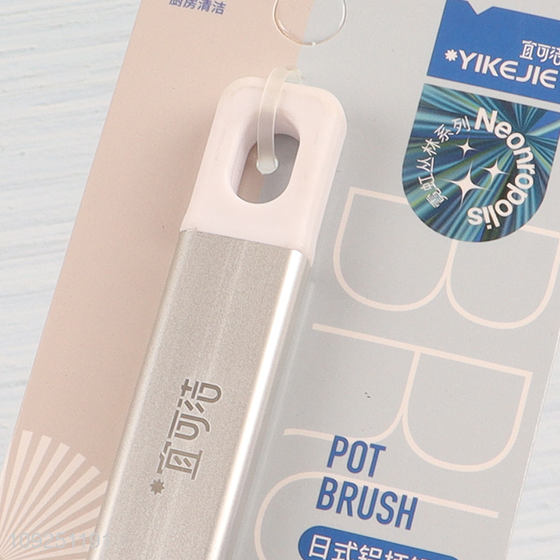 Factory price long handle household kitchen pot brush dish brush for sale