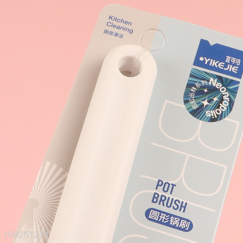 Latest products round home kitchen pot brush dish cleaning brush with long handle