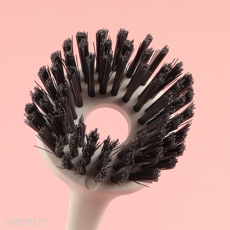 Latest products round home kitchen pot brush dish cleaning brush with long handle
