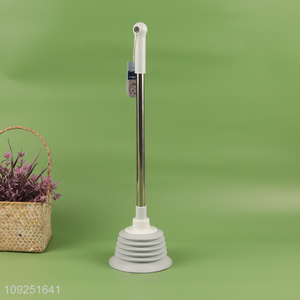 Factory price long handle bathroom accessories high-rressure toilet plunger