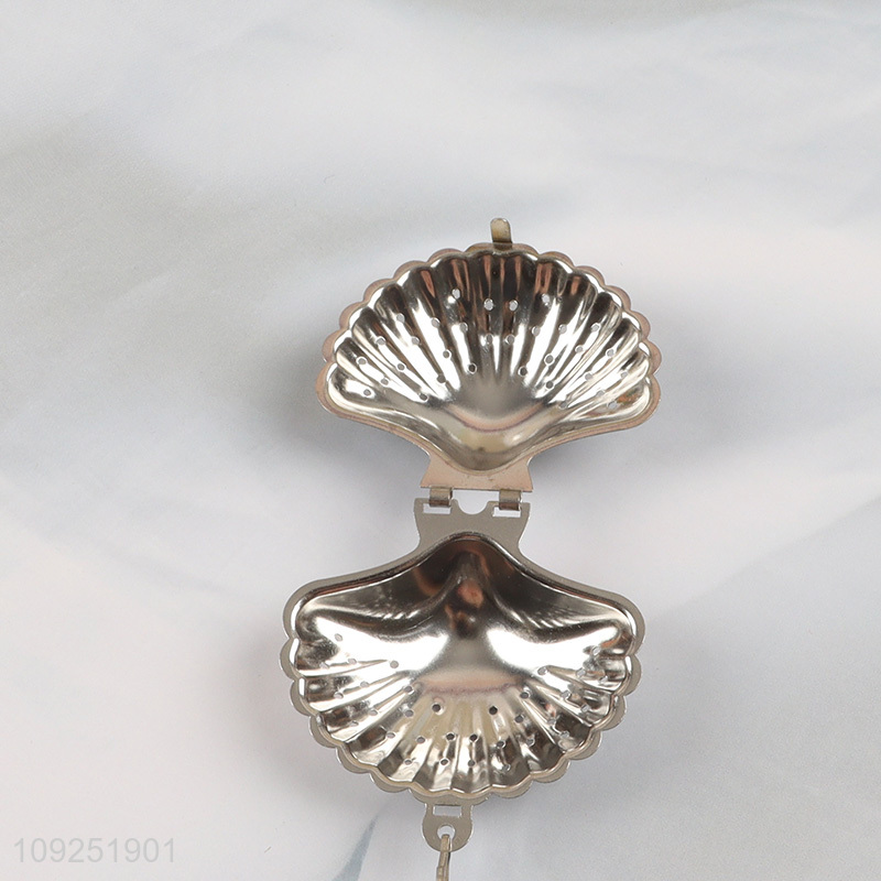 Factory wholesale shell shape stainless steel tea infuser tea filter tea strainer