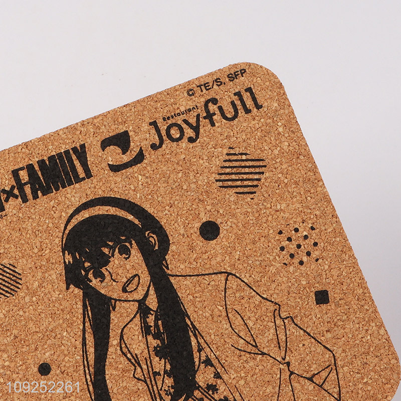 Good sale cartoon cork waterproof home tabletop cup mat cup coaster