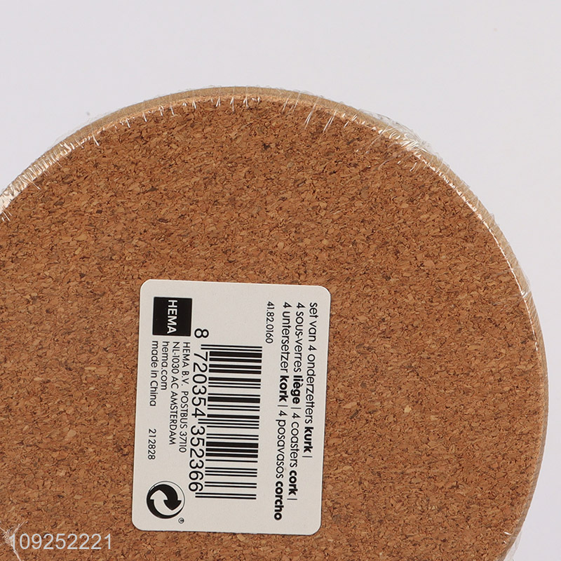 Top products flower printed round cork cup mat cup coaster for desktop