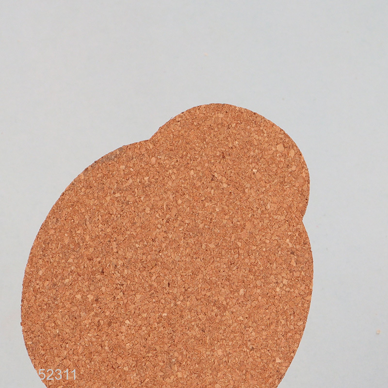 Latest products cartoon bear shape cork waterproof cup mat cup coaster