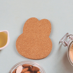 Hot items cute rabbit shape waterproof cork cup mat cup coaster for sale