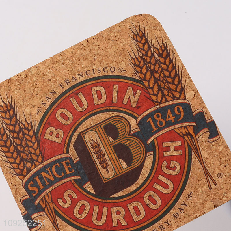 New arrival waterproof cork tabletop anti-slip cup mat cup coaster for sale