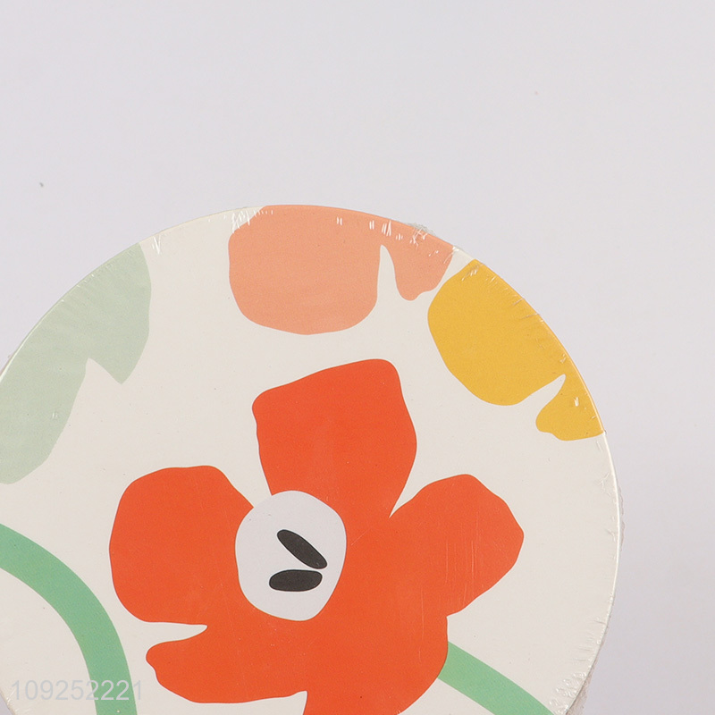 Top products flower printed round cork cup mat cup coaster for desktop