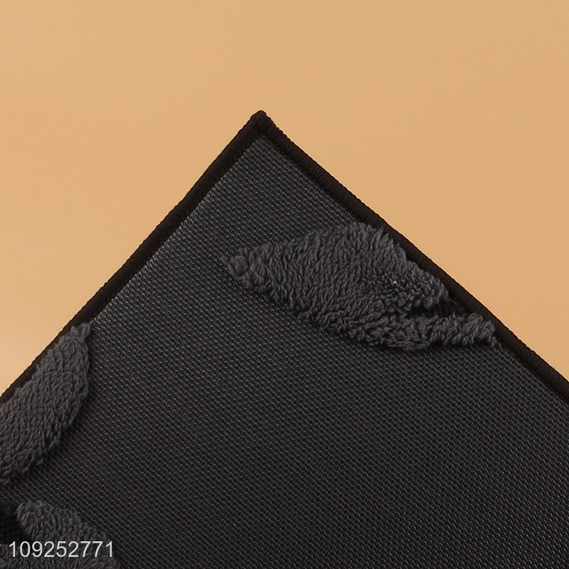 Good selling black soft polyester washable floor mat door mat floor rug wholesale