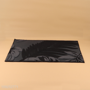 Good selling black soft polyester washable floor mat door mat floor rug wholesale