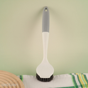 China Wholesale Dural Purpose Dish Brush Kitchen Scrub Brush with Plastic Handle