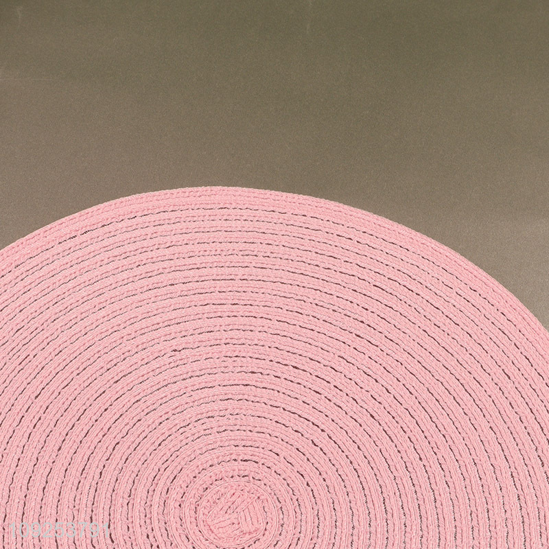 Good quality round pink non-slip place mat dinner mat for sale