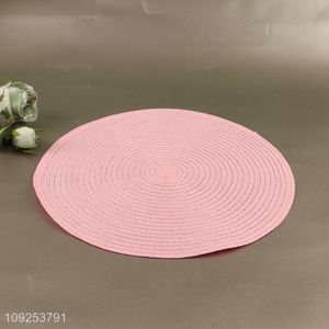 Good quality round pink non-slip place mat dinner mat for sale