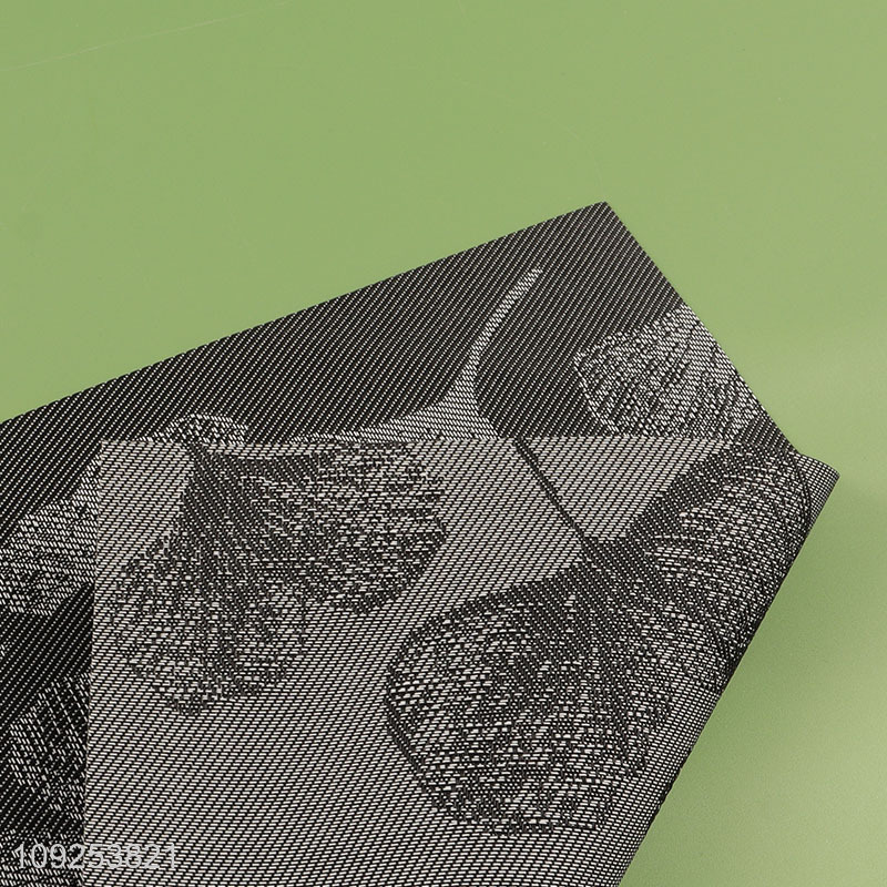 China supplier leaves pattern rectangle place mat dinner mat for sale