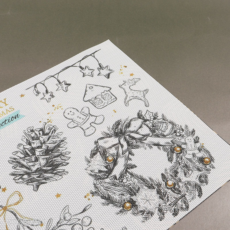 Top quality merry christmas rectangle place mat dinner mat for sale