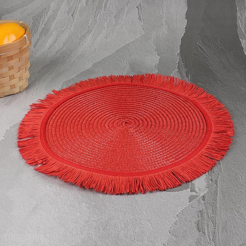 Factory direct sale multicolor round place mat dinner mat for home restaurant