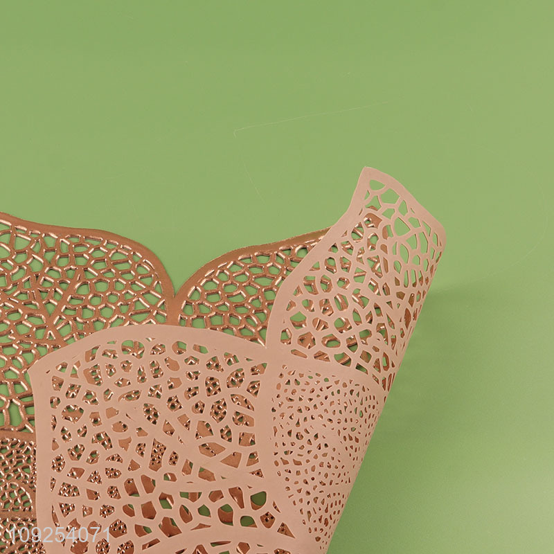 Yiwu market creative tabletop deceor hollow pvc place mat dinner mat