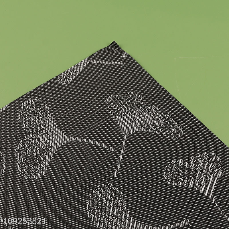 China supplier leaves pattern rectangle place mat dinner mat for sale
