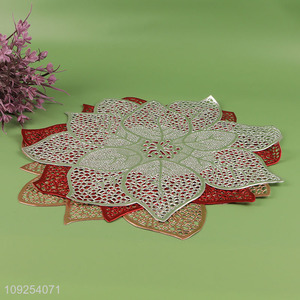 Yiwu market creative tabletop deceor hollow pvc place mat dinner mat