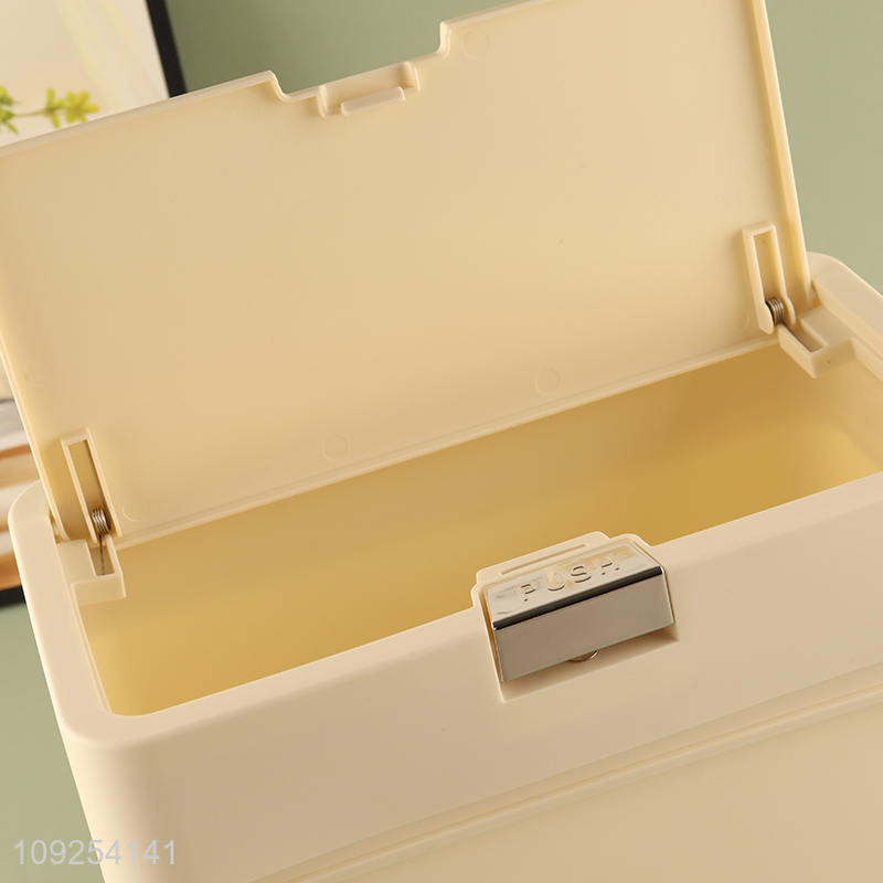 Online Wholesale Square Plastic Waste Bin Trash Can for Kitchen Bathroom