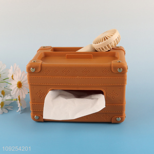 New Arrival Luxury Plastic Tissue Box with Phone Holder for Destop Decoration
