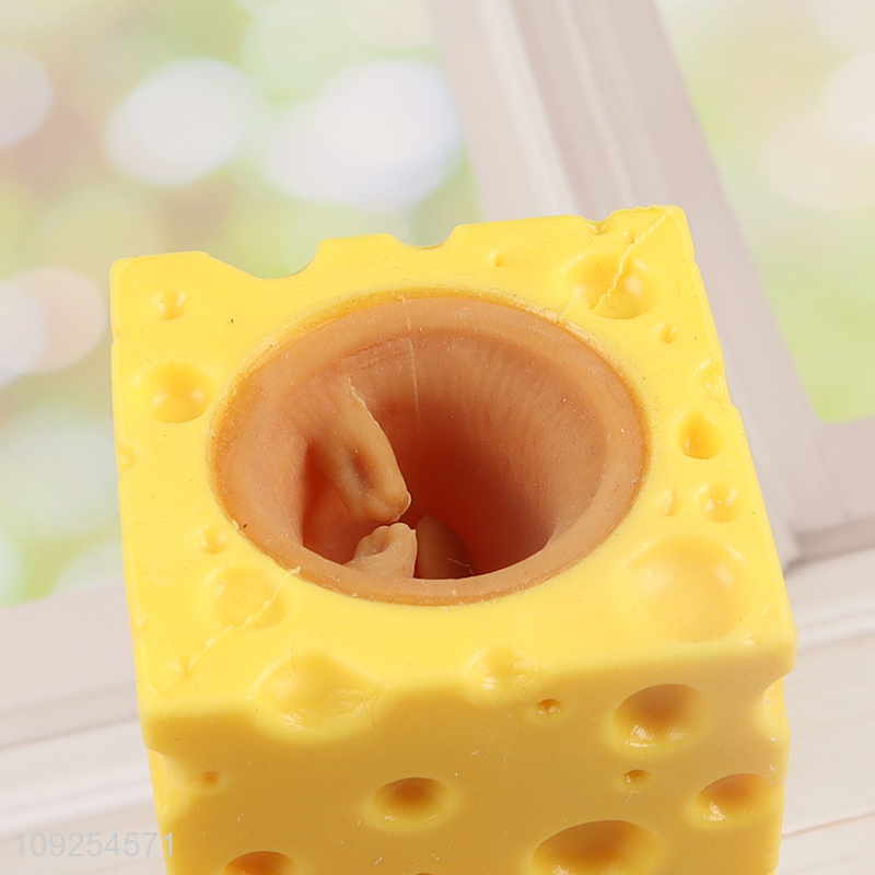 Hot products tpr cheese mouse cartoon squeeze toys stress relief toys