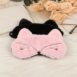 Yiwu market cartoon fox plush travel sleeping eye mask eye cover