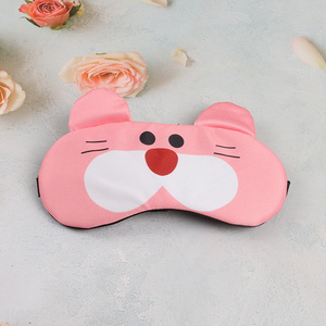 Low price cartoon polyester sleeping eye mask eye cover for sale