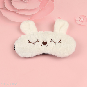 Good sale cartoon plush rabbit polyester sleeping eye mask eye cover