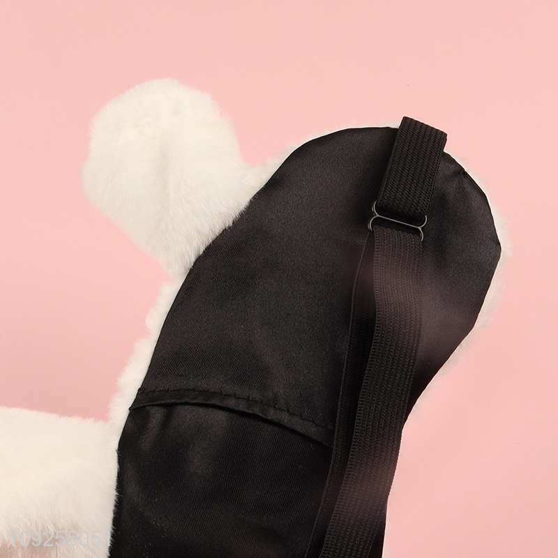 Good sale cartoon plush rabbit polyester sleeping eye mask eye cover
