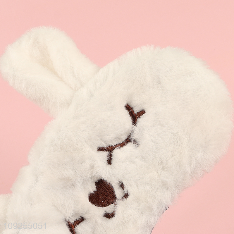 Good sale cartoon plush rabbit polyester sleeping eye mask eye cover