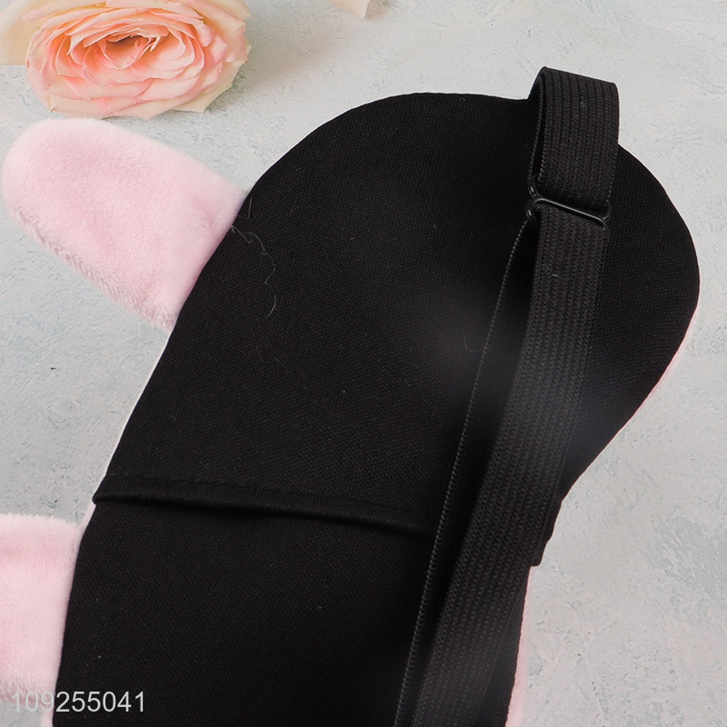 Best selling cartoon rabbit polyester sleeping eye mask eye cover wholesale