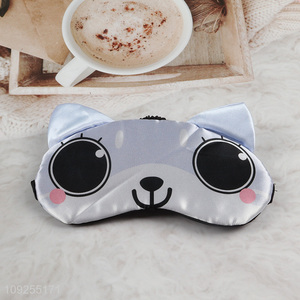 Hot items cartoon cat polyester sleeping eye mask eye cover for sale