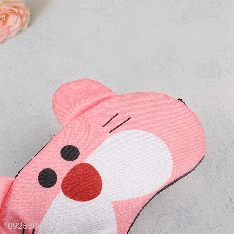 Low price cartoon polyester sleeping eye mask eye cover for sale