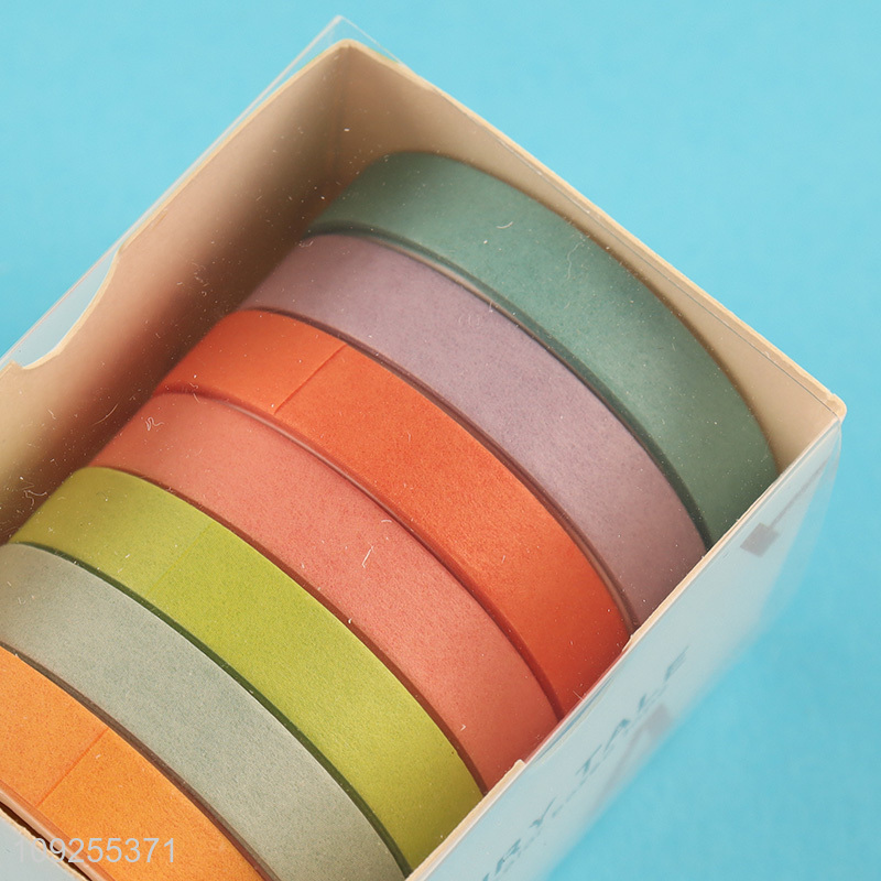New Arrival 7 Rolls Solid Color Washi Tape Set Masking Tapes Set for DIY Arts Crafts
