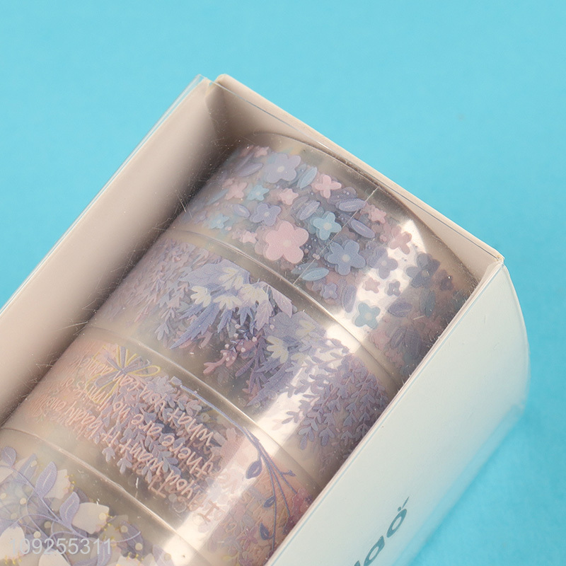 High Quality 6 Rolls Floral PET Tape Set for DIY Arts & Crafts, Journaling & Scrapbooking