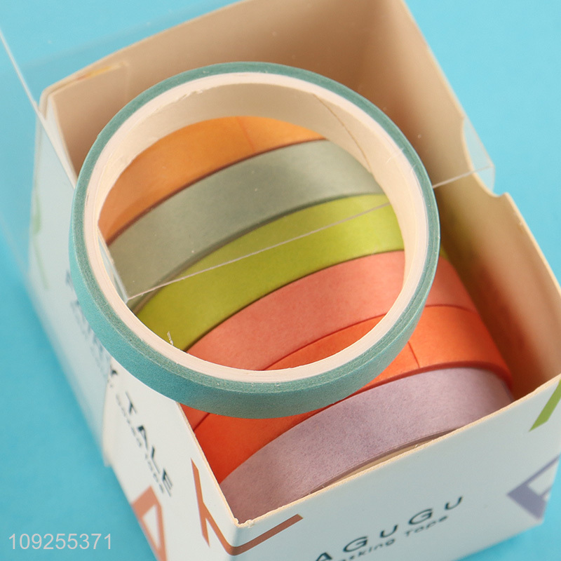 New Arrival 7 Rolls Solid Color Washi Tape Set Masking Tapes Set for DIY Arts Crafts