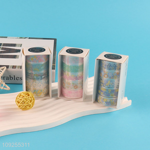High Quality 6 Rolls Floral PET <em>Tape</em> Set for DIY Arts & Crafts, Journaling & Scrapbooking
