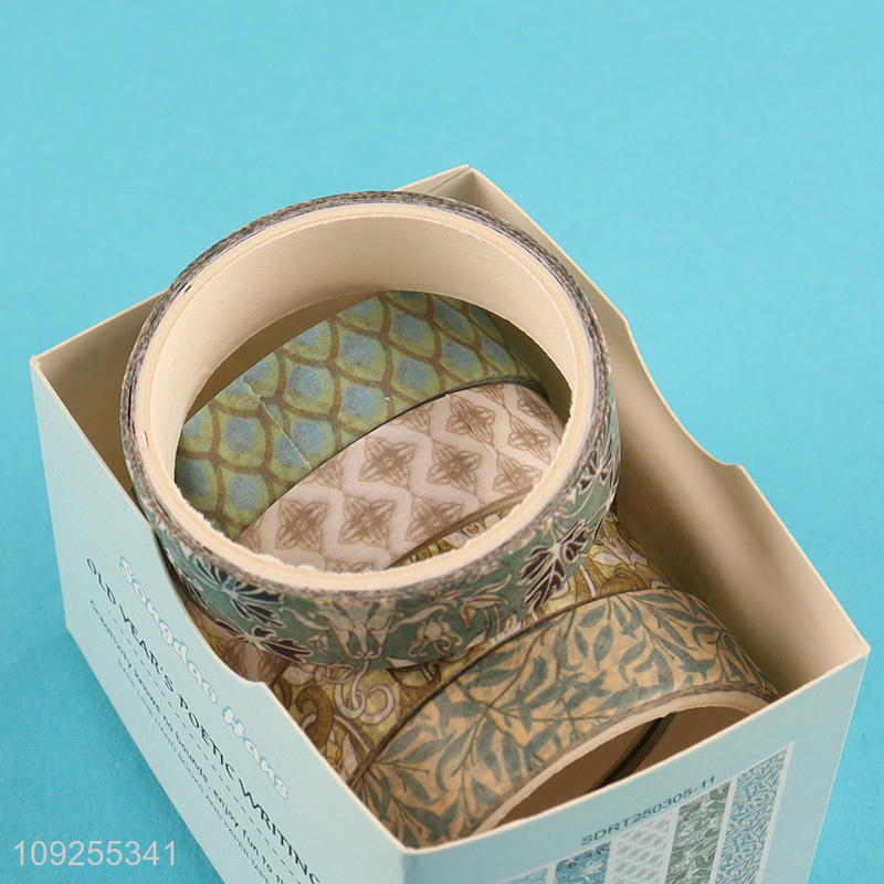 China Imports 5 Rolls Washi Tape Set Decorative Washi Tapes for Gift Wrapping Card Making