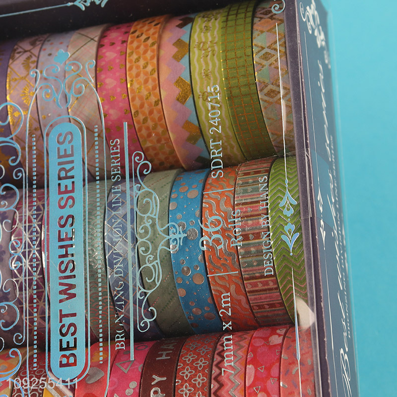 New Product 36 Rolls Washi Tape Set Foil Washi Tapes Decorative Tapes for Gift Wrapping
